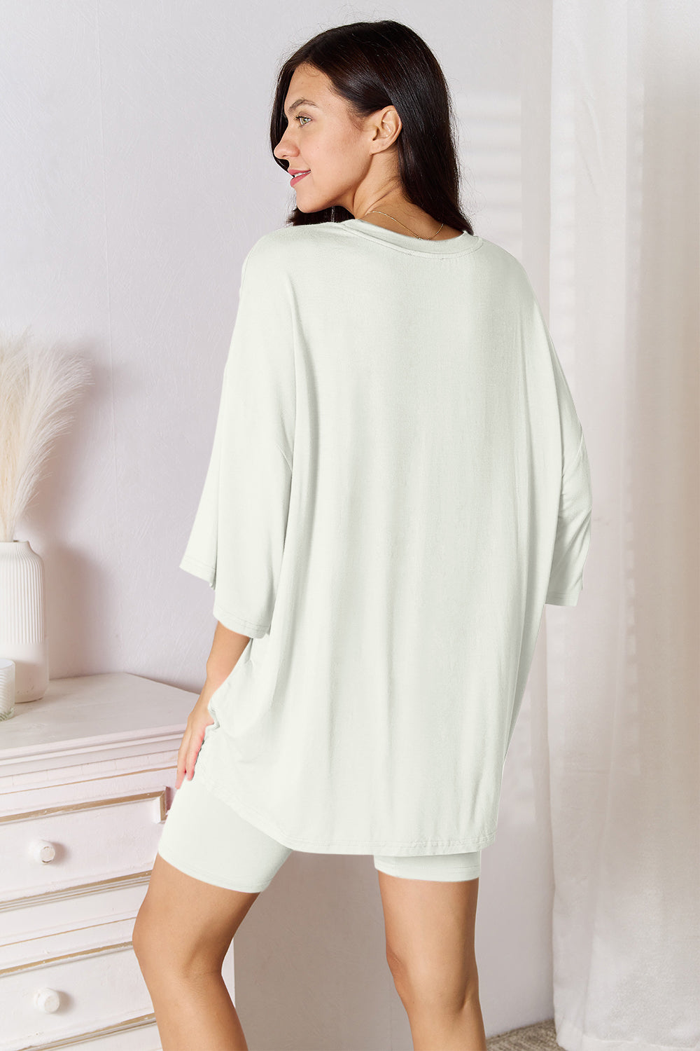 Soft Rayon Three-Quarter Sleeve Set [Online Excusive]