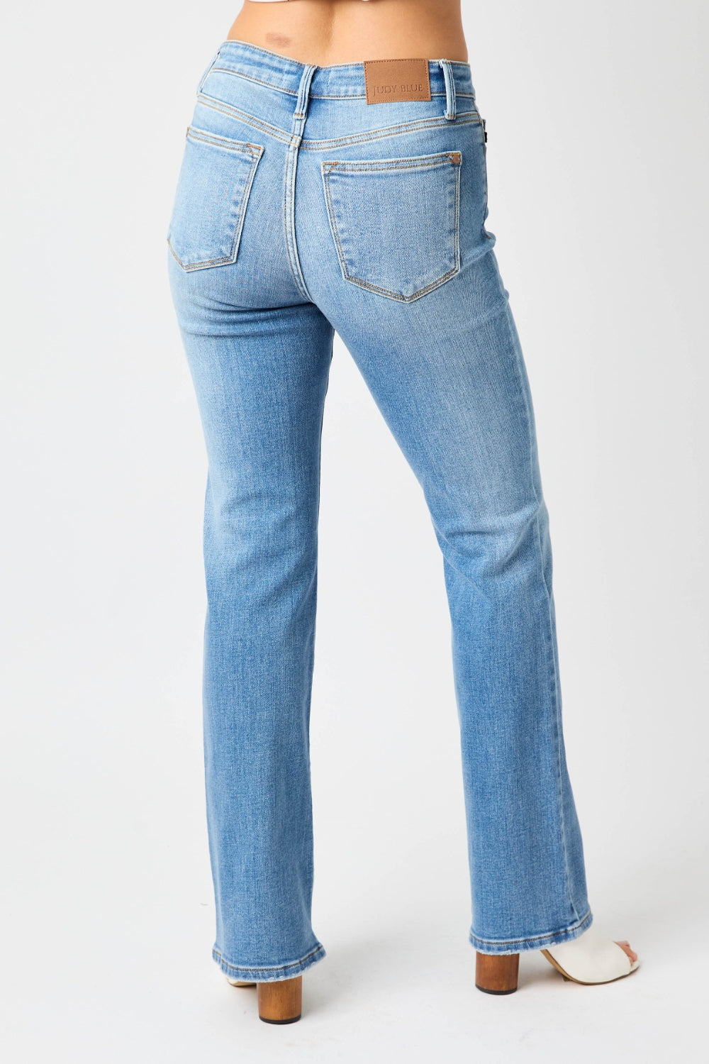 Judy Blue Mid-Rise Waist Straight Jeans [Online Exclusive]