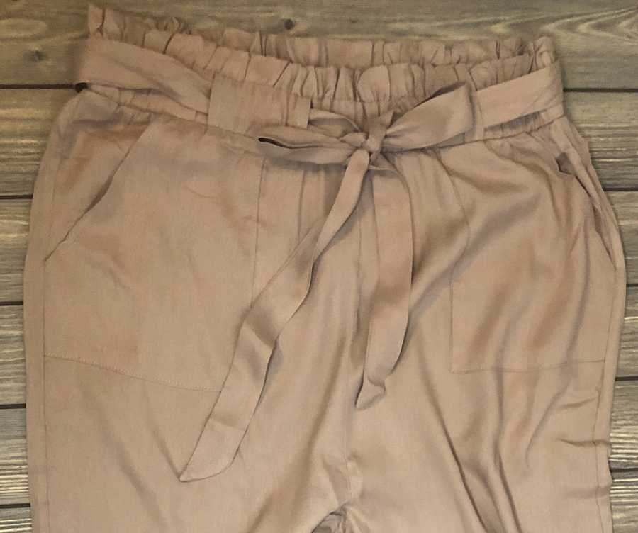 Taupe Paper Bag Pants