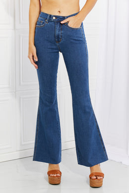 Judy Blue Ava Full Size Cool Denim Tummy Control Flare [Online Exclusive]