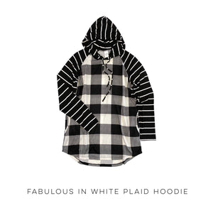 Fabulous in White Plaid Hoodie [Online Exclusive]