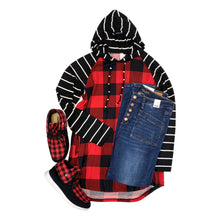Load image into Gallery viewer, Fabulous in Red Plaid Hoodie [Online Exclusive]