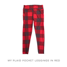 Load image into Gallery viewer, My Plaid Pocket Leggings in Red [Online Exclusive]