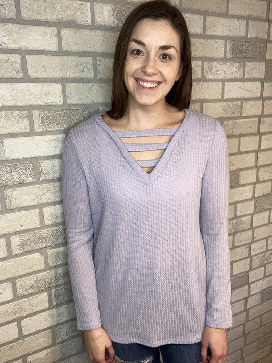 Lavender Strap Detail Top
