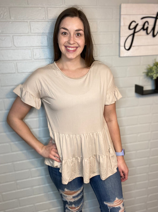 Ruffle Short Sleeve Top