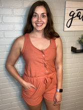 Load image into Gallery viewer, Button Down Drawstring Romper