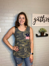 Load image into Gallery viewer, Camo Tank with Flag Pocket