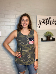 Camo Tank with Flag Pocket