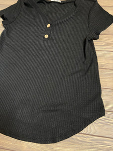 Waffle Top with Button Detail