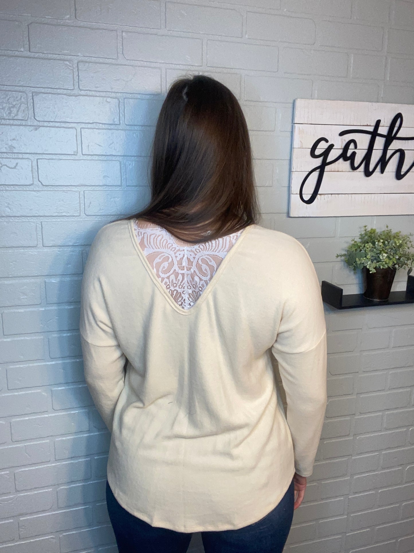 Lace Detail Back Sweater