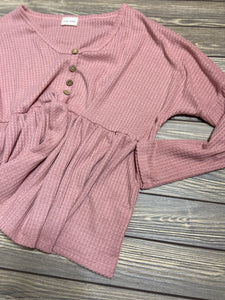 PINK FRIDAY DEAL Button Detail Baby Doll Thermal