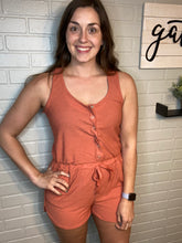 Load image into Gallery viewer, Button Down Drawstring Romper