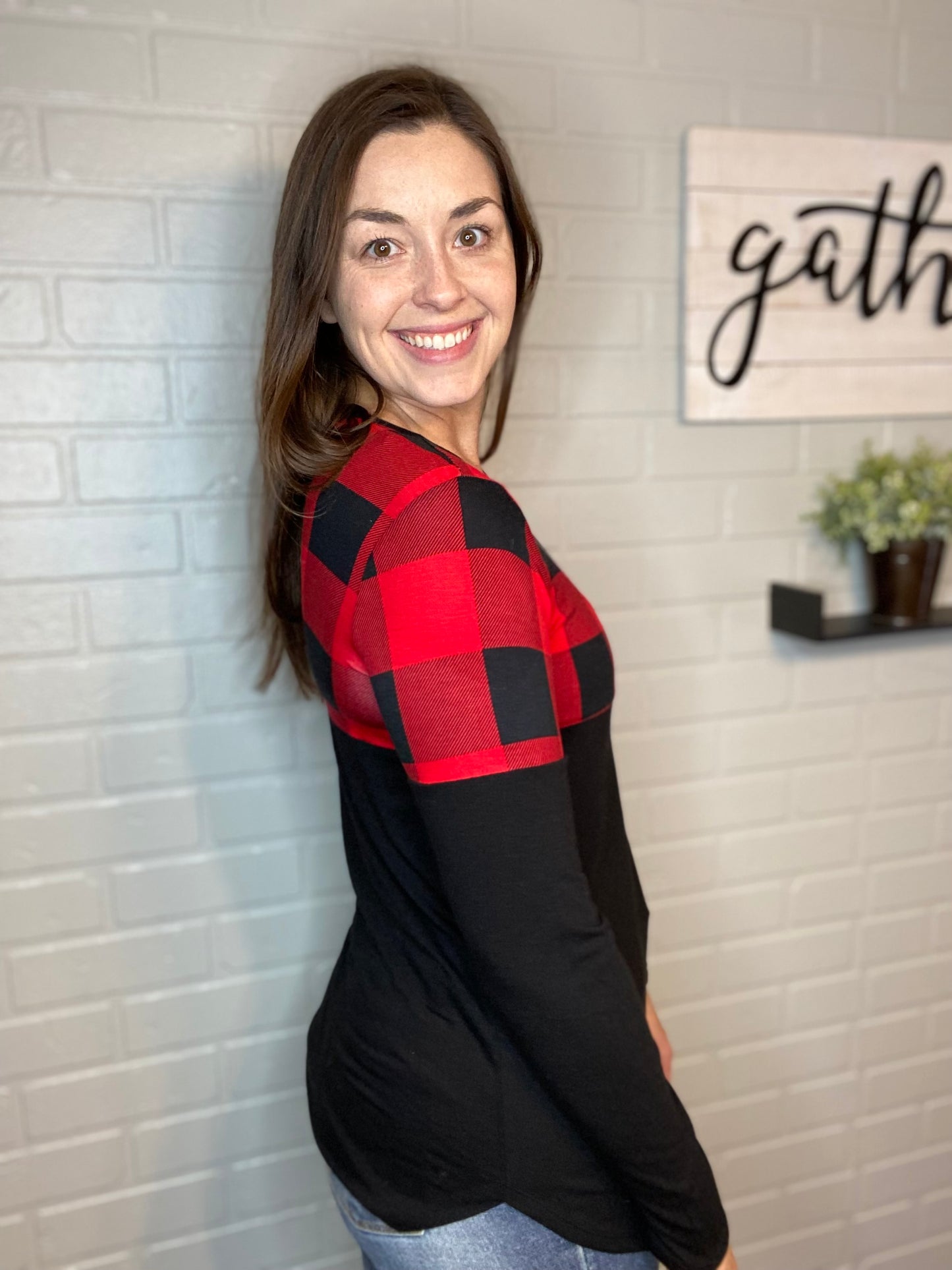 Buffalo Plaid & Black Top